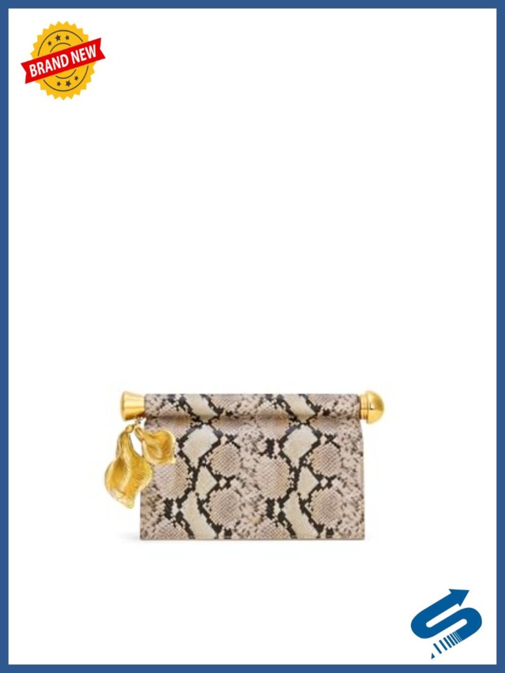 Holly Metal Pendant Embellished Clutch Vegan Leather Evening Bag